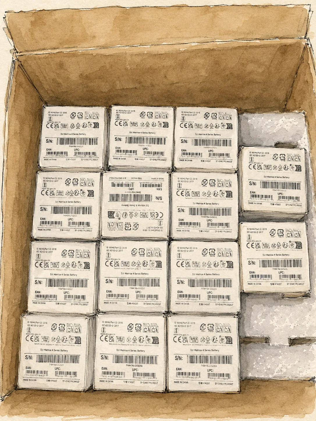 DJI Matrice 4 Series Battery units in B2B shipment illustration